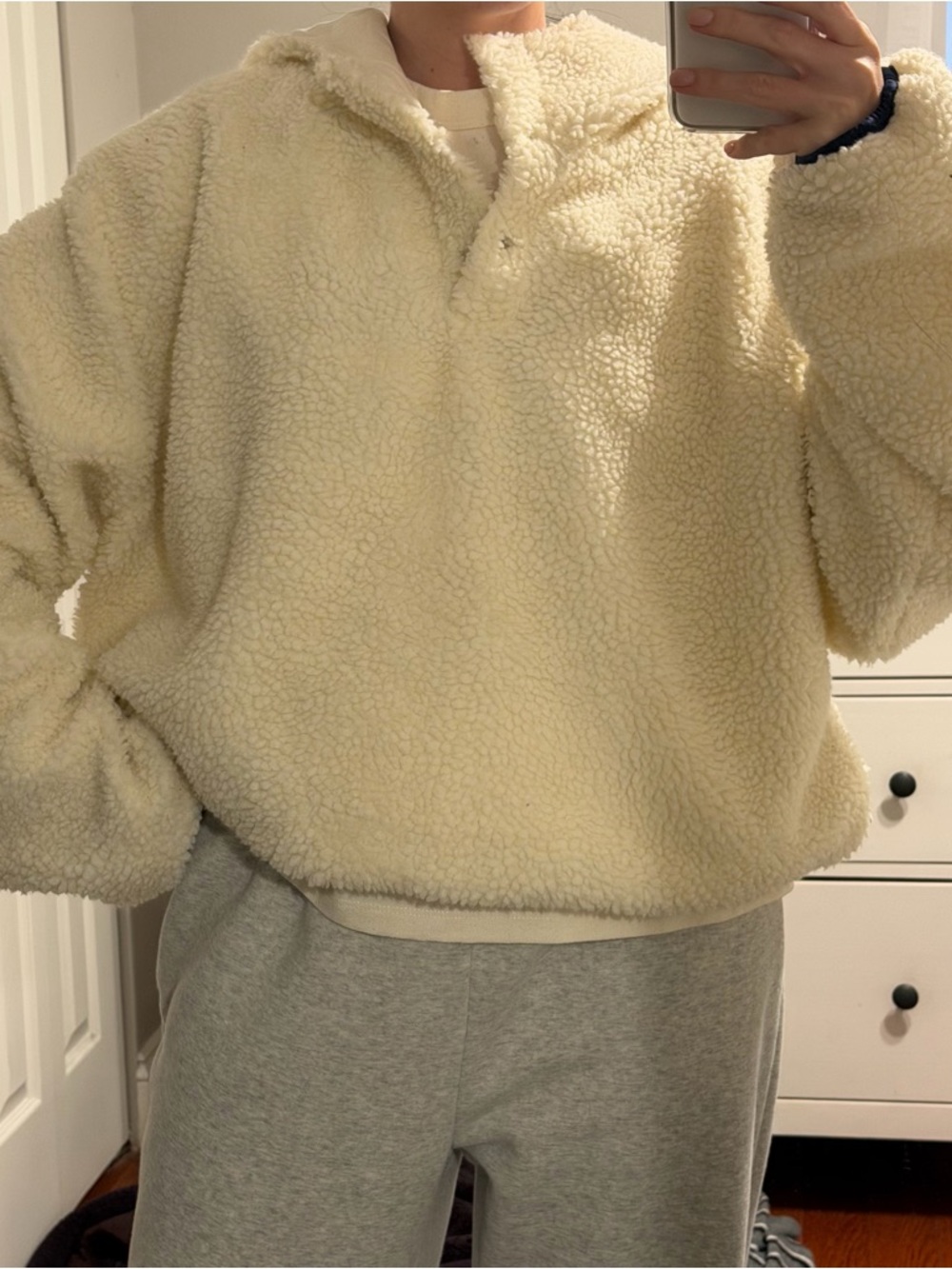 Parke Hooded Fleece Cream